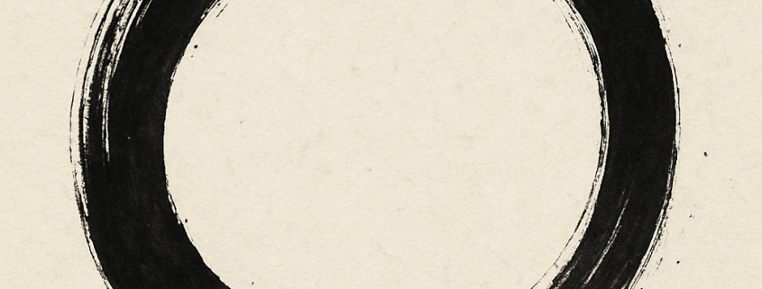 Ensō, zen circle, contemplation, contemplare, cerc, imperfect, stare